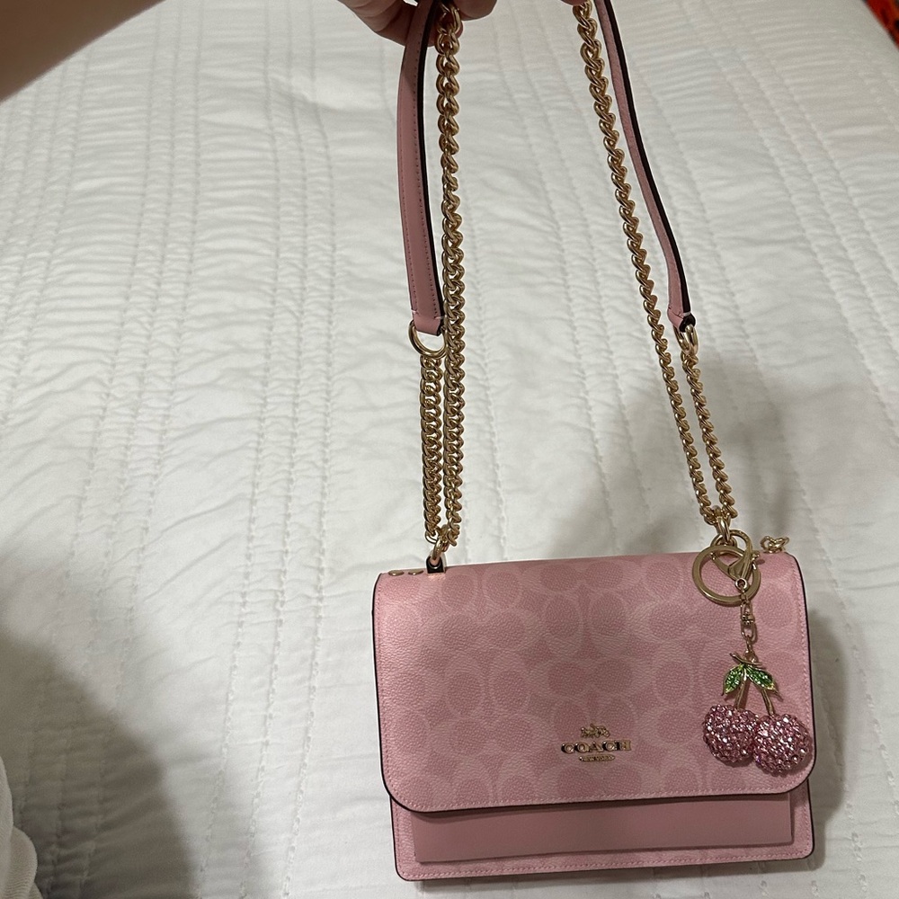 Coach powder pink Klare  Bag with Gold Chain